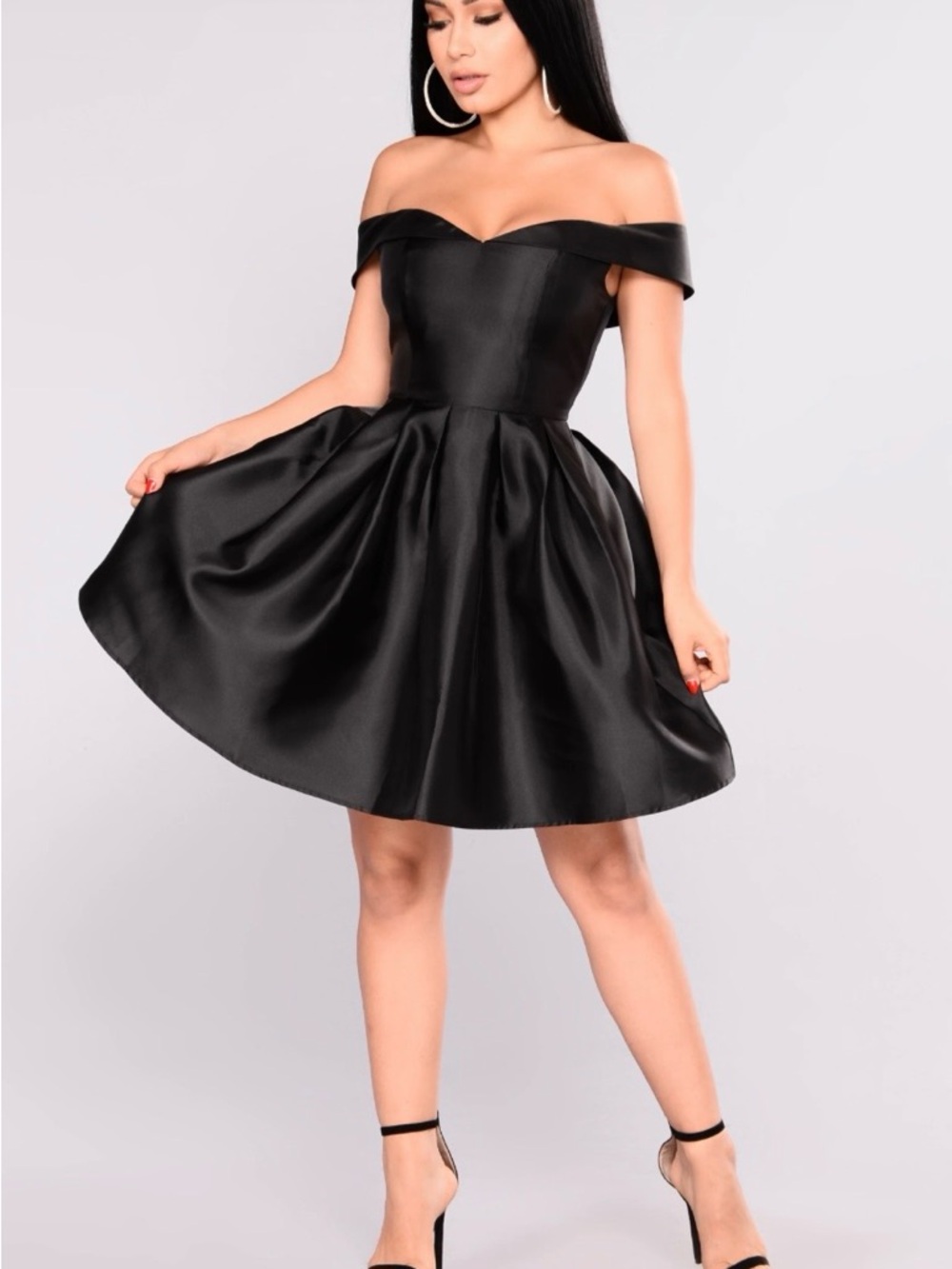 Fashion Nova Black Off-Shoulder Mini Dress